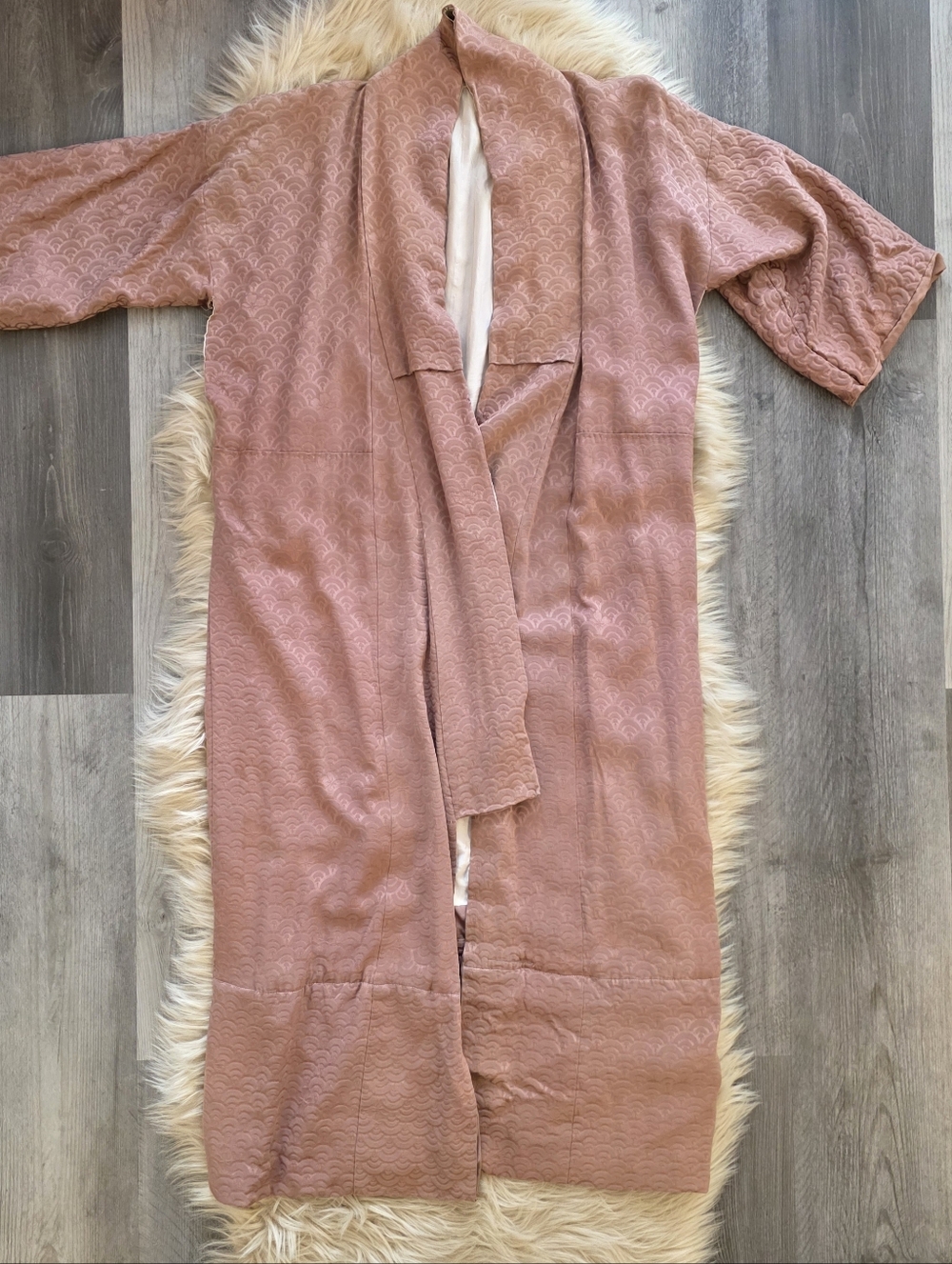 Vintage Handmade Japanese Silk Kimono‎ Mauve Pink